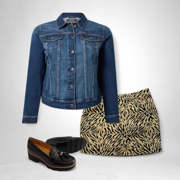 SONCY Tiger Animal Print Mini Skirt, NEW WITH TAGS! 1X, 2X, 3X - Picture 5 of 9